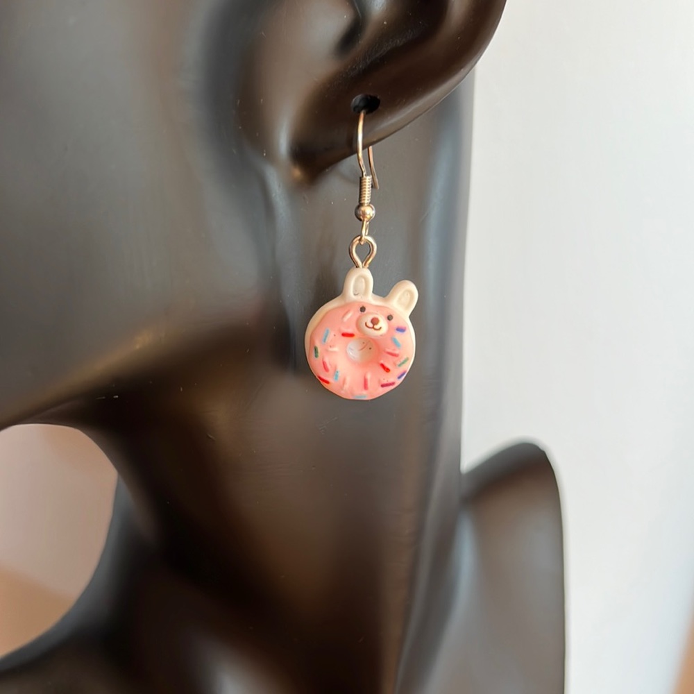 Pink  Kitty Cat Dangle Earrings